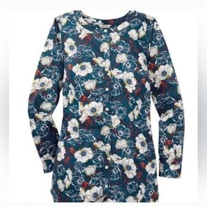 Duluth Wrinklefighter Floral Poppies Tunic Top XL
